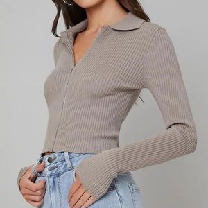 SHEIN Zip-up Cardigan